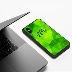 Чехол iPhone XS Max матовый Arctic Monkeys green poly, цвет: 3D-черный — фото 2