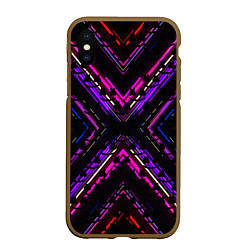 Чехол iPhone XS Max матовый Marshmello geometry neon, цвет: 3D-коричневый