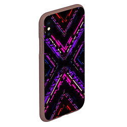 Чехол iPhone XS Max матовый Marshmello geometry neon, цвет: 3D-коричневый — фото 2