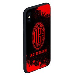 Чехол iPhone XS Max матовый AC Milan - red gradient, цвет: 3D-черный — фото 2