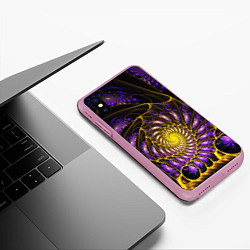 Чехол iPhone XS Max матовый Fractal illusion steel, цвет: 3D-розовый — фото 2