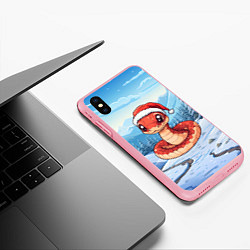 Чехол iPhone XS Max матовый Змейка на зимней опушке, цвет: 3D-баблгам — фото 2