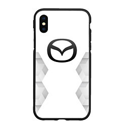 Чехол iPhone XS Max матовый Mazda white poly, цвет: 3D-черный