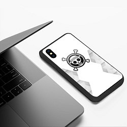 Чехол iPhone XS Max матовый One Piece white poly, цвет: 3D-черный — фото 2