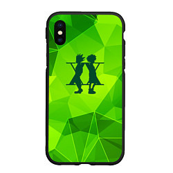 Чехол iPhone XS Max матовый Hunter x Hunter green poly, цвет: 3D-черный