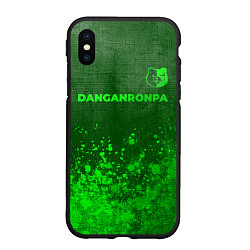 Чехол iPhone XS Max матовый Danganronpa - green gradient посередине, цвет: 3D-черный