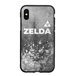 Чехол iPhone XS Max матовый Zelda - grey gradient посередине, цвет: 3D-черный