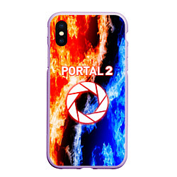 Чехол iPhone XS Max матовый Portal битва огней, цвет: 3D-сиреневый