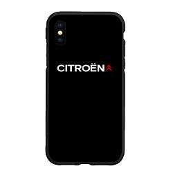 Чехол iPhone XS Max матовый Citroen logo, цвет: 3D-черный