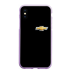 Чехол iPhone XS Max матовый Chevrolet logo, цвет: 3D-сиреневый