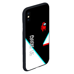 Чехол iPhone XS Max матовый Among us geometry steel glitch, цвет: 3D-черный — фото 2