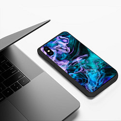 Чехол iPhone XS Max матовый Цветной дым текстура, цвет: 3D-черный — фото 2