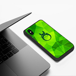 Чехол iPhone XS Max матовый Totoro green poly, цвет: 3D-черный — фото 2