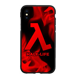 Чехол iPhone XS Max матовый Half-Life - red gradient, цвет: 3D-черный