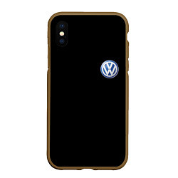 Чехол iPhone XS Max матовый Volkswagen logo auto, цвет: 3D-коричневый