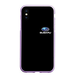 Чехол iPhone XS Max матовый Subaru logo auto, цвет: 3D-сиреневый