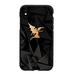 Чехол iPhone XS Max матовый Black Sabbath golden poly, цвет: 3D-черный