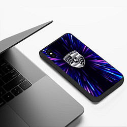 Чехол iPhone XS Max матовый Porsche neon energy, цвет: 3D-черный — фото 2