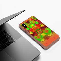 Чехол iPhone XS Max матовый Кислотные абстрактные краски, цвет: 3D-коричневый — фото 2