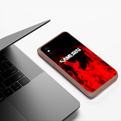 Чехол iPhone XS Max матовый Samurai fire red, цвет: 3D-коричневый — фото 2