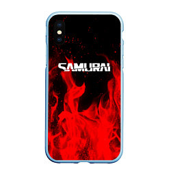 Чехол iPhone XS Max матовый Samurai fire red, цвет: 3D-голубой