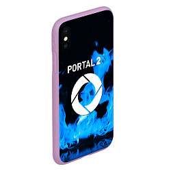 Чехол iPhone XS Max матовый Portal 2 blue flame, цвет: 3D-сиреневый — фото 2