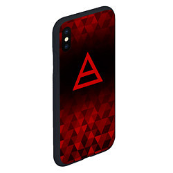 Чехол iPhone XS Max матовый Thirty Seconds to Mars red poly, цвет: 3D-черный — фото 2