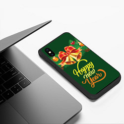 Чехол iPhone XS Max матовый Колокольчик зимы, цвет: 3D-черный — фото 2