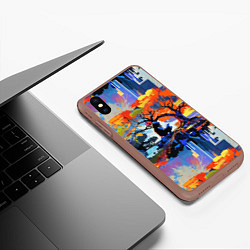 Чехол iPhone XS Max матовый Абстракция под деревом, цвет: 3D-коричневый — фото 2