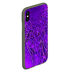 Чехол iPhone XS Max матовый Фиолетовый симбионт абстракция, цвет: 3D-темно-зеленый — фото 2