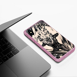 Чехол iPhone XS Max матовый Ghost Rider, цвет: 3D-розовый — фото 2