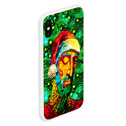 Чехол iPhone XS Max матовый Ded Moroz: pop-art-brut-nouveau pointillism, цвет: 3D-белый — фото 2