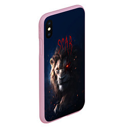 Чехол iPhone XS Max матовый The Lion King - Scar, цвет: 3D-розовый — фото 2