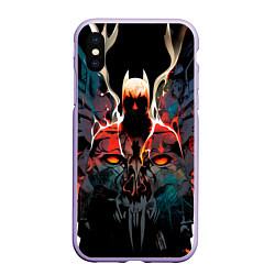 Чехол iPhone XS Max матовый Batman from hell, цвет: 3D-светло-сиреневый