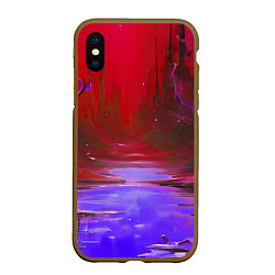 Чехол iPhone XS Max матовый Кислотная абстракция фиолетовая, цвет: 3D-коричневый