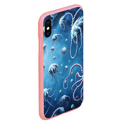 Чехол iPhone XS Max матовый Мир фантастических осьминогов, цвет: 3D-баблгам — фото 2