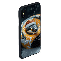 Чехол iPhone XS Max матовый Новогодняя большая змея, цвет: 3D-черный — фото 2