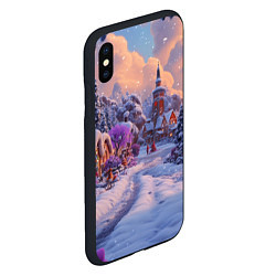 Чехол iPhone XS Max матовый Тропинка к новому году, цвет: 3D-черный — фото 2