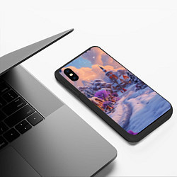 Чехол iPhone XS Max матовый Тропинка к новому году, цвет: 3D-черный — фото 2