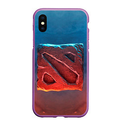 Чехол iPhone XS Max матовый Dota 2: Symbol, цвет: 3D-фиолетовый