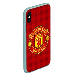 Чехол iPhone XS Max матовый Manchester United, цвет: 3D-мятный — фото 2