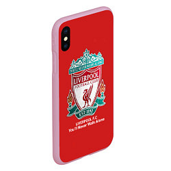 Чехол iPhone XS Max матовый Liverpool, цвет: 3D-розовый — фото 2