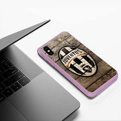 Чехол iPhone XS Max матовый Juventus, цвет: 3D-сиреневый — фото 2