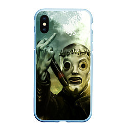 Чехол iPhone XS Max матовый Slipknot, цвет: 3D-голубой