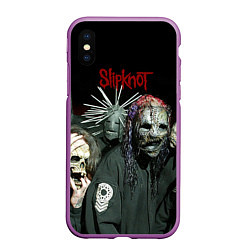 Чехол iPhone XS Max матовый Slipknot, цвет: 3D-фиолетовый