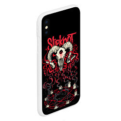 Чехол iPhone XS Max матовый Slipknot, цвет: 3D-белый — фото 2