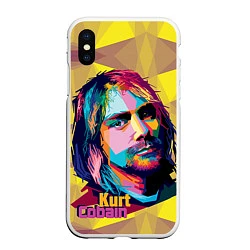 Чехол iPhone XS Max матовый Kurt Cobain: Abstraction