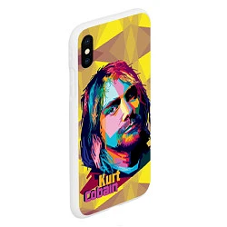 Чехол iPhone XS Max матовый Kurt Cobain: Abstraction, цвет: 3D-белый — фото 2