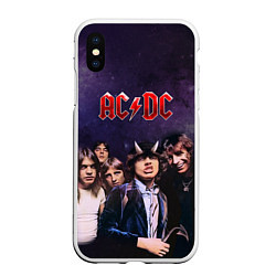 Чехол iPhone XS Max матовый AC/DC, цвет: 3D-белый