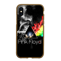 Чехол iPhone XS Max матовый Pink Floyd, цвет: 3D-коричневый